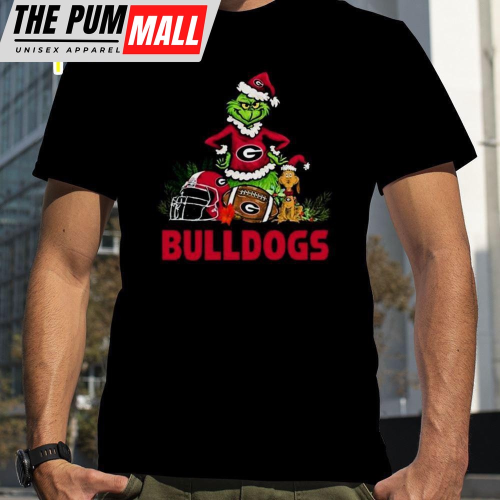 Georgia Bulldogs Santa Grinch And Dog Merry Christmas T-shirts
