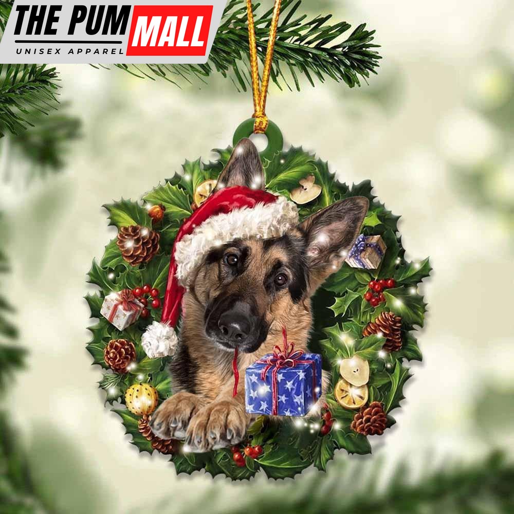 German Shepherd And Christmas Ornament – Acrylic Dog Ornament – Gifts For Dog Lovers Limited Edition