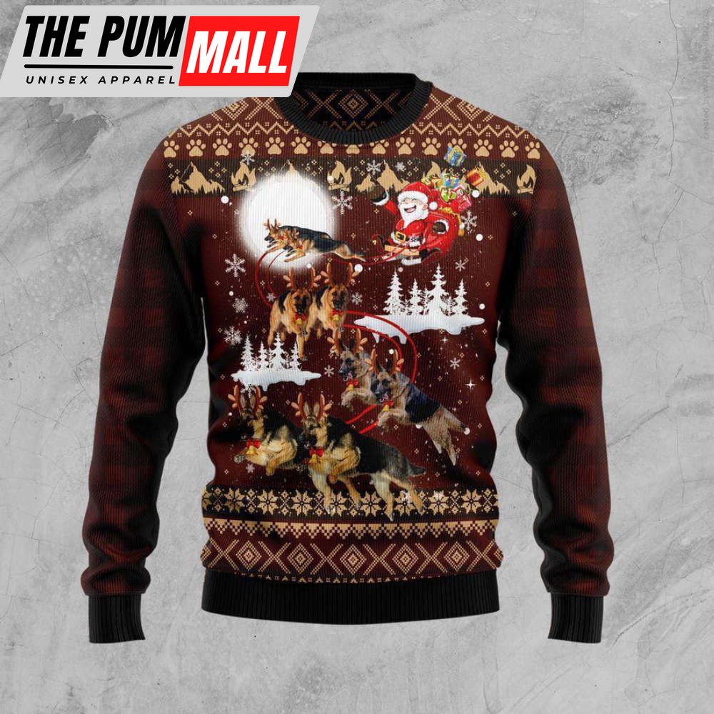 German Shepherd Dog Reindeers Car Ugly Christmas Sweater For Men & Women, Gift For Christmas