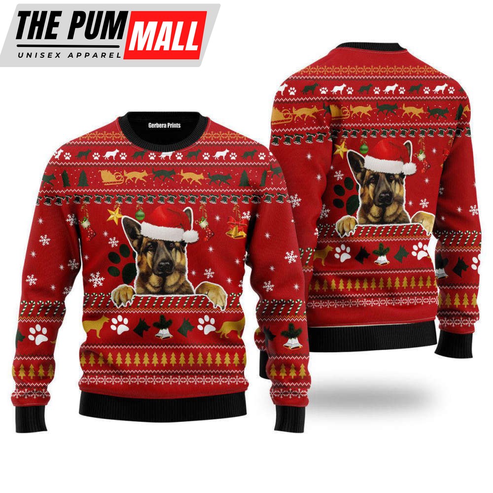 German Shepherd Dog Ugly Christmas Sweater For Men & Women