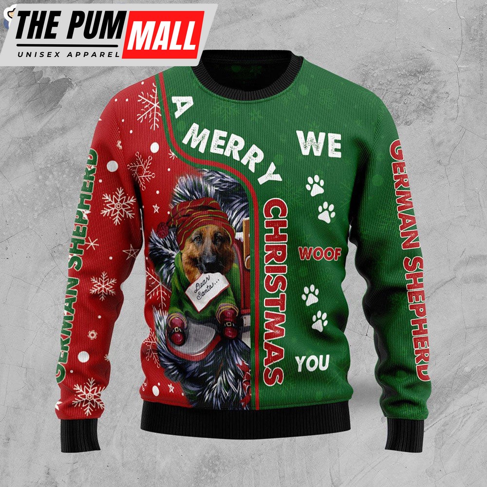 German Shepherd Merry Christmas Dog Lover Ugly Christmas Sweater – Dog Memorial Gift
