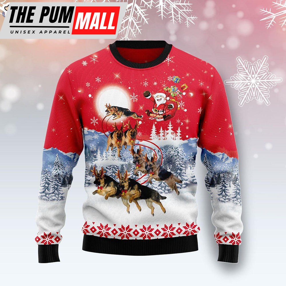 German Shepherd Santa Claus Dog Lover Ugly Christmas Sweater – Christmas Gift For Pet Lovers