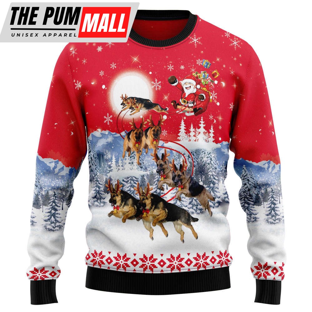 German Shepherd Santa Claus Ugly Christmas Sweater Gift For Christmas