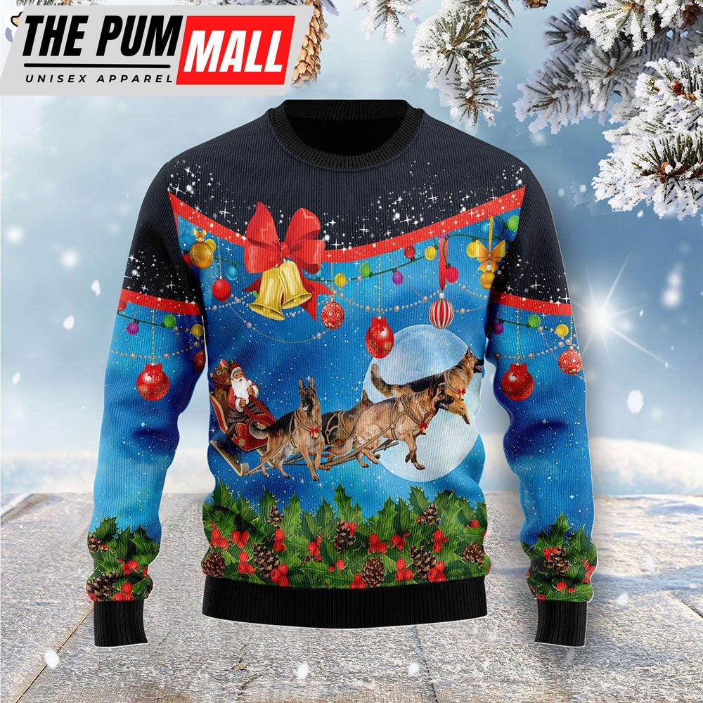 German Shepherd Sleigh Dog Lover Ugly Christmas Sweater – Gifts For Dog Lovers