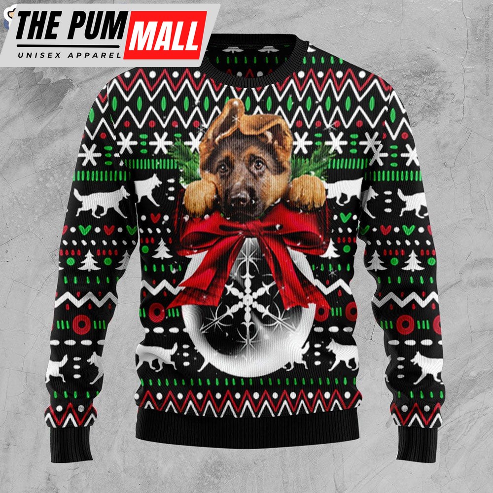 German Shepherd Xmas Ball Dog Lover Ugly Christmas Sweater – Gifts For Dog Lovers