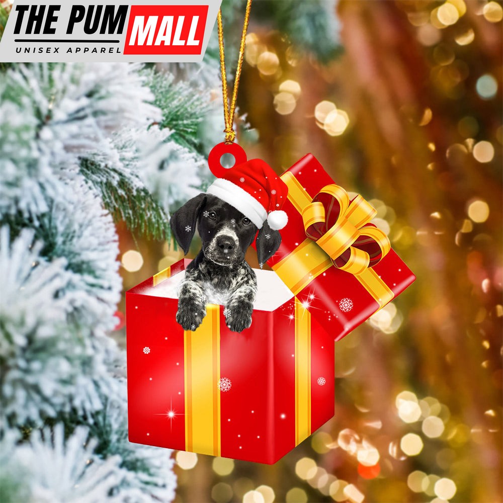 German Shorthaired Pointer03 In Red Gift Box Christmas Ornament – Holiday Dog Ornaments Limited Edition