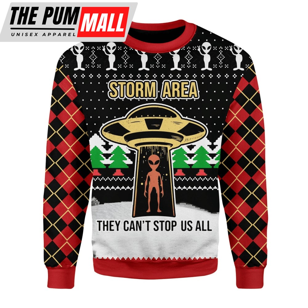 Get Festive with Alien Storm Area Ugly Christmas Sweater – All Over Print