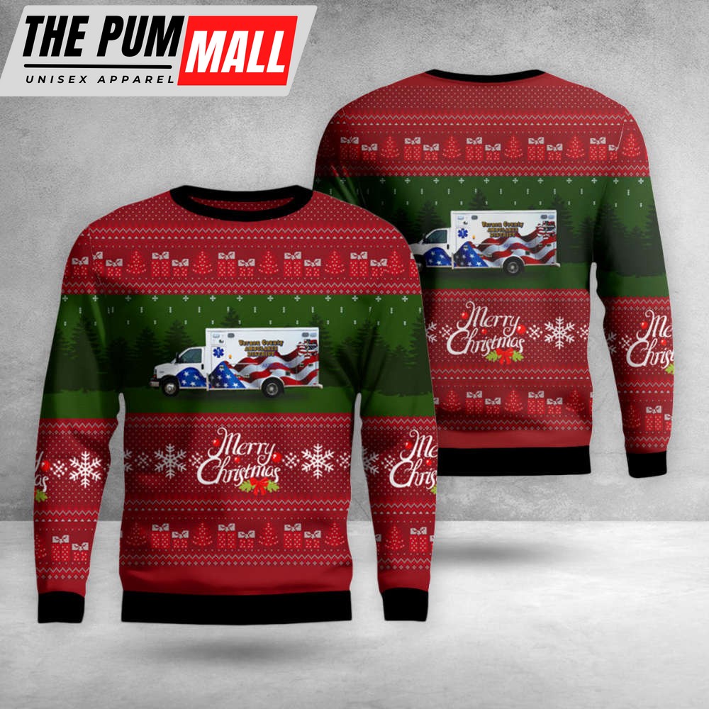 Get Festive with Nevada MO Ambulance District Christmas AOP Ugly Sweater