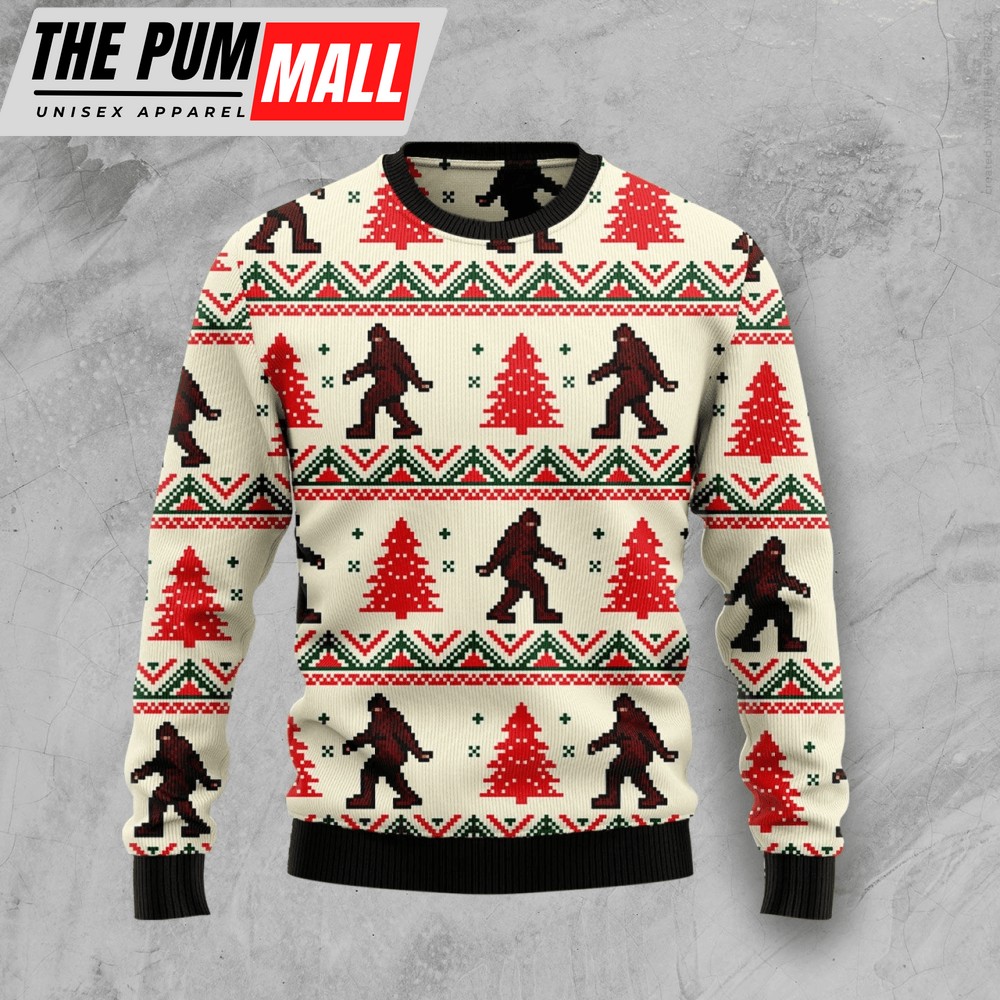 Get Festive with our Amazing Bigfoot Ugly Christmas Sweater – Gift For Chrismas
