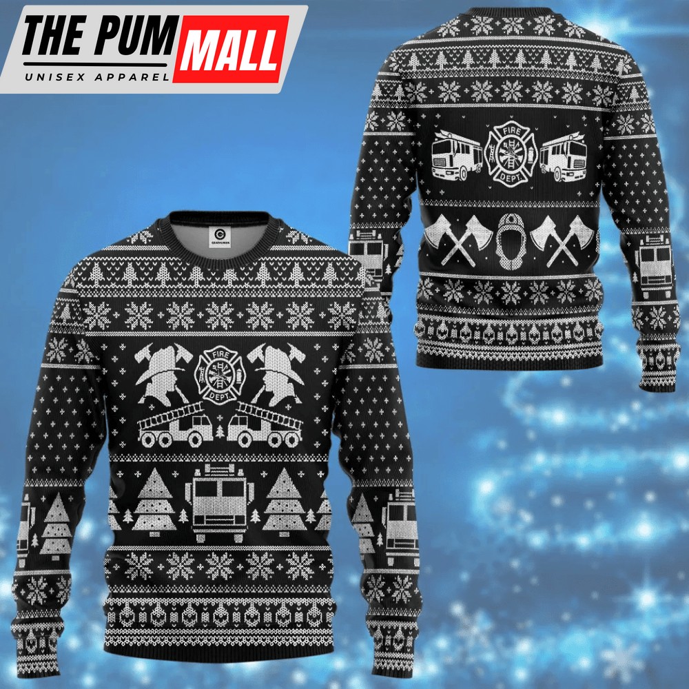 Get Festive with Our Firefighter Ugly Christmas Sweater – 3D All Over Print