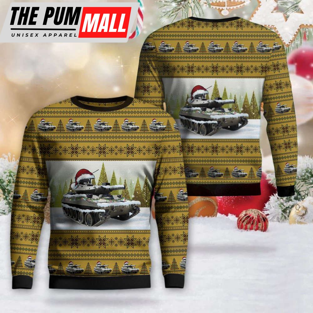 Get Festive with the US Army M551 Sheridan Tank Christmas Sweater – Perfect 3D Gift for Christmas!