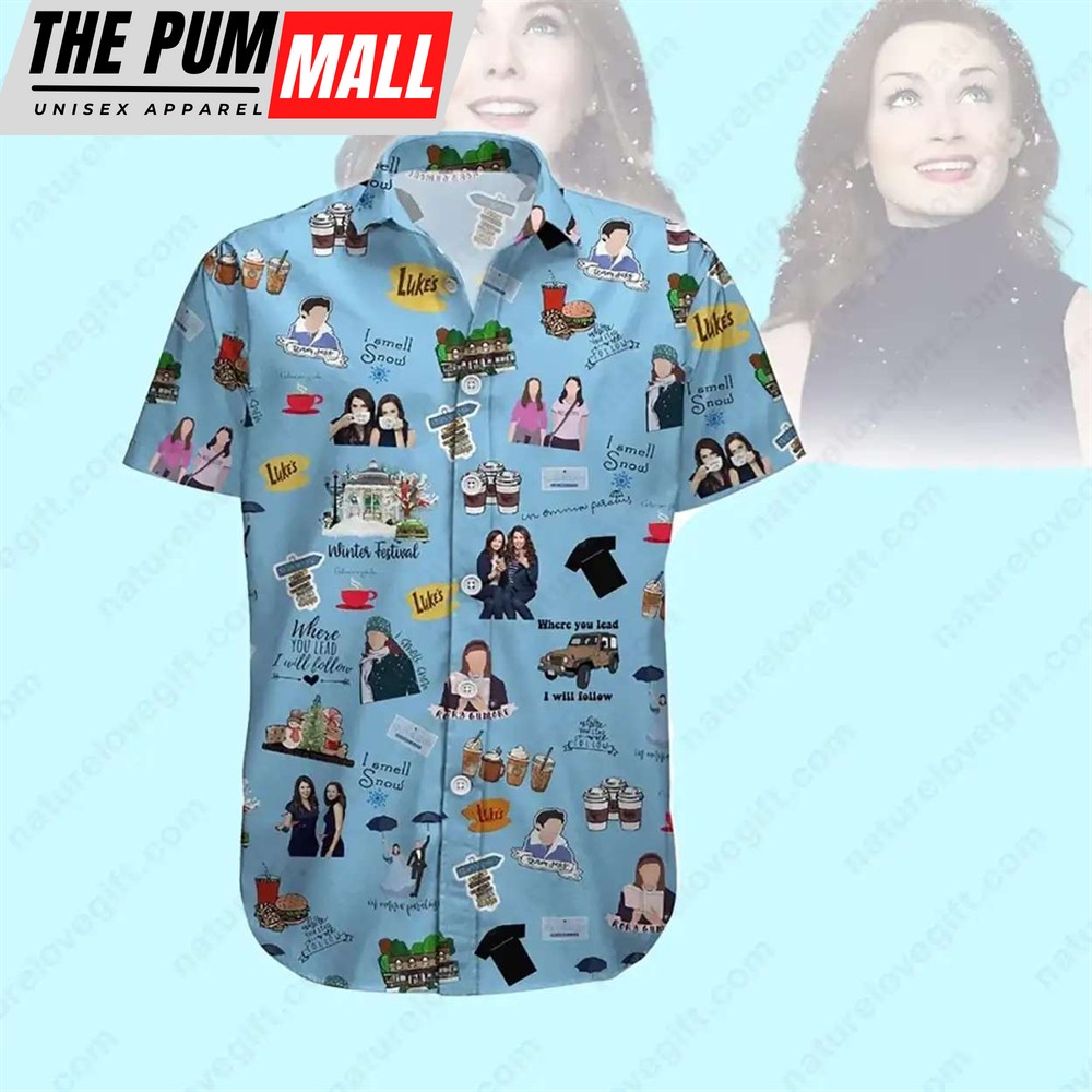 Gilmore Girls Hawaiian Shirt Stars Hollow Luke’s Coffee Retro Button-Up Shirt