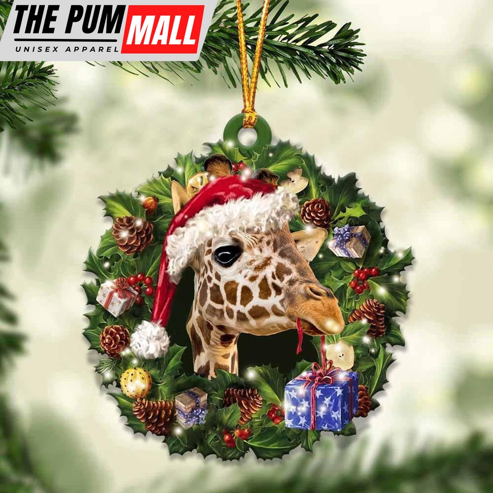 Giraffe And Christmas Ornament – Acrylic Giraffe Ornament – Gifts For AnimalsLovers Limited Edition