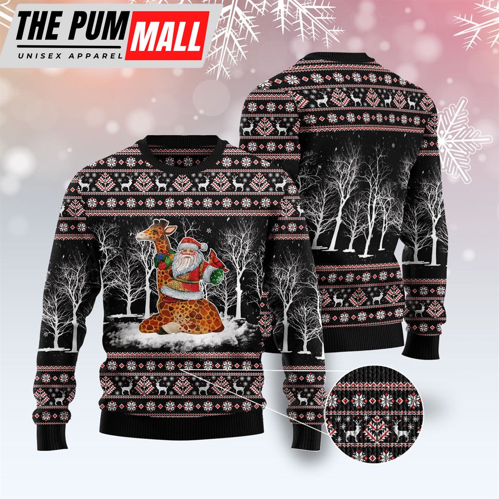 giraffe-santa-claus-ugly-christmas-sweater-lover-xmas-sweater-gift-unisex-cr-f44k555g Giraffe Santa Claus Ugly Christmas Sweater – Lover Xmas Sweater Gift – Unisex Crewneck Sweater