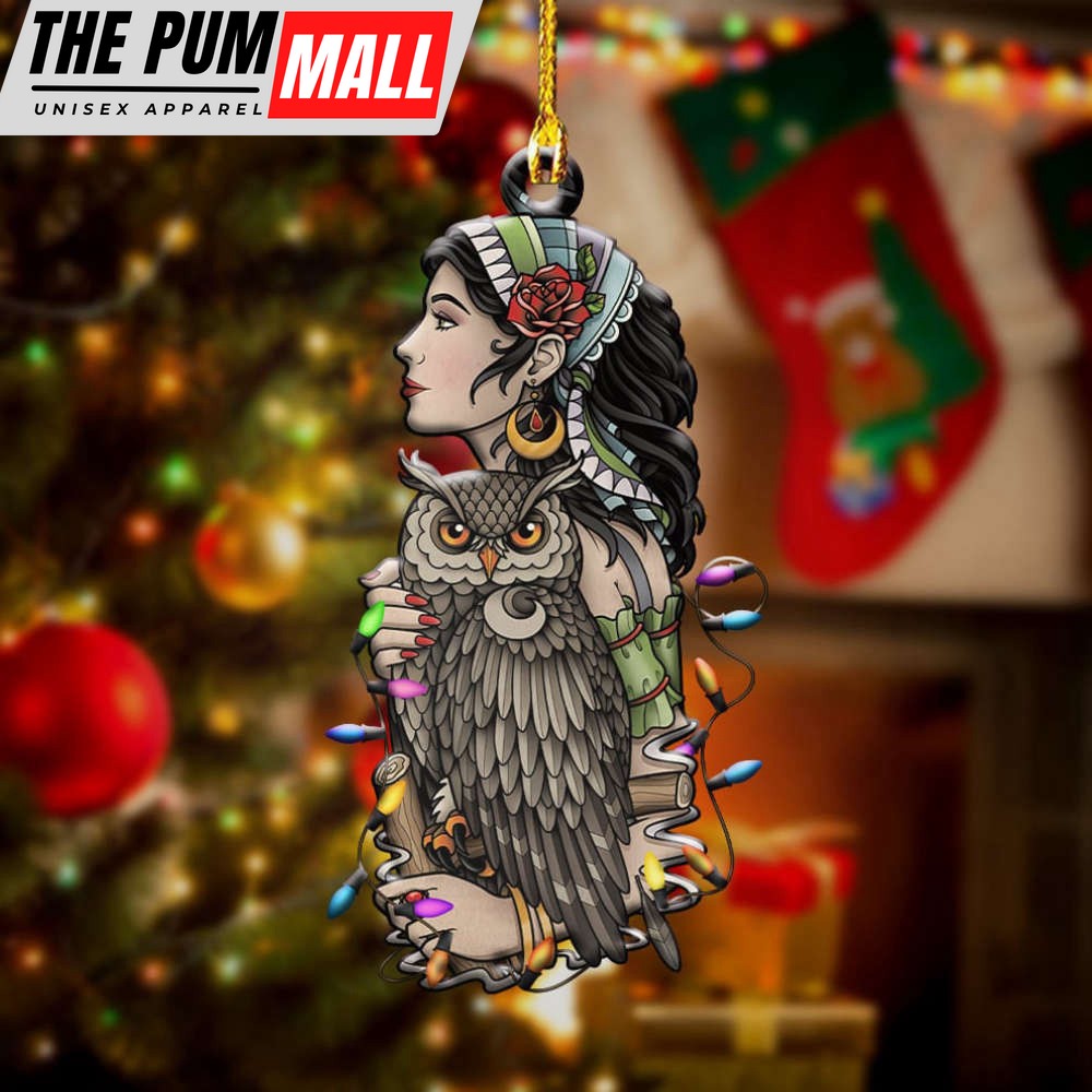 Girl With Owl Christmas Light Ornament Vintage Christmas Ornaments Gifts For Owl Lovers Limited Edition