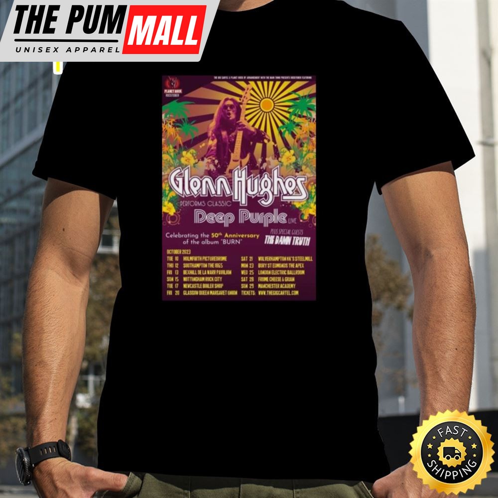 Glenn Hughes Celebrating Deep Purples Burn 50th Anniversary With Tour 2025 T-Shirt