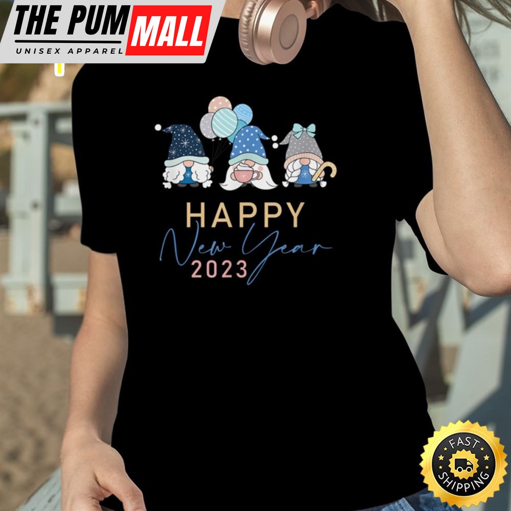 Gnome Happy New Year 2025 Unisex Basic T-shirt