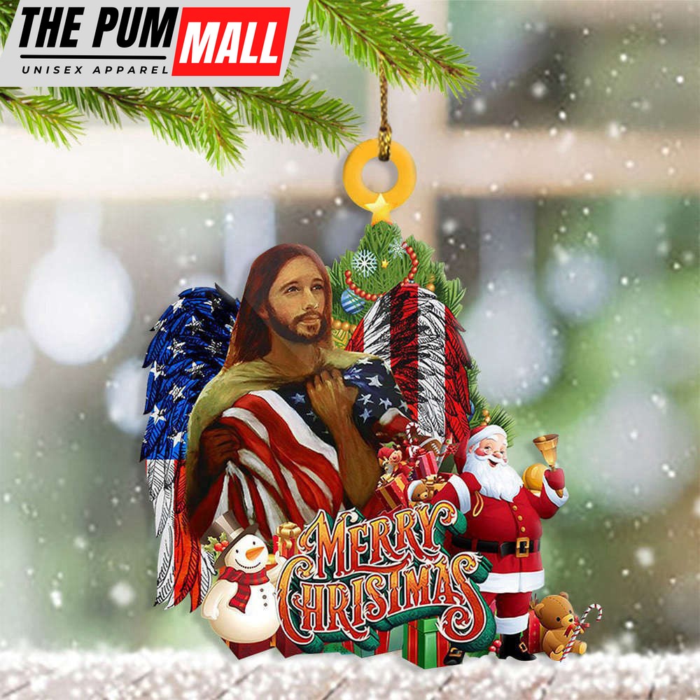 God Bless America Ornament Merry Christmas Ornament Religious Christmas Decor Limited Edition