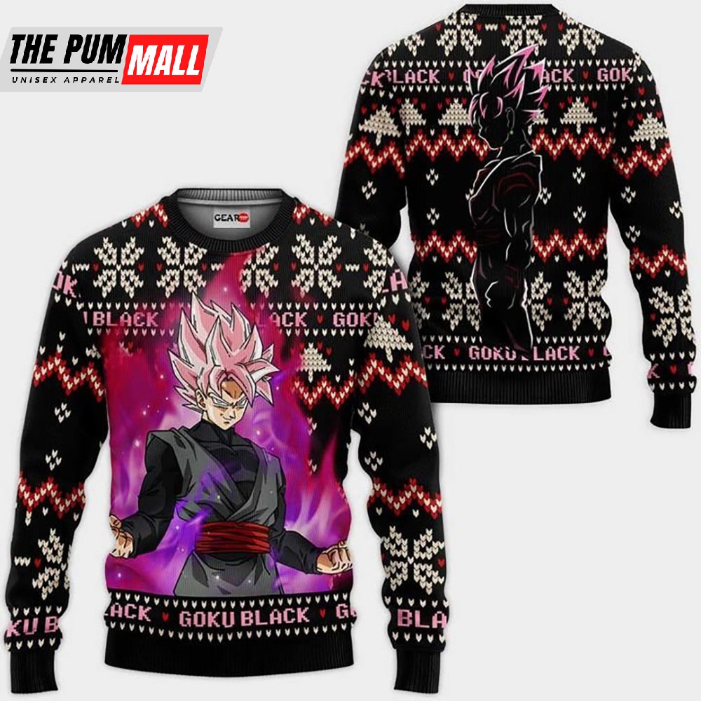 Goku Black Rose Ugly Christmas Dragon Ball Sweater
