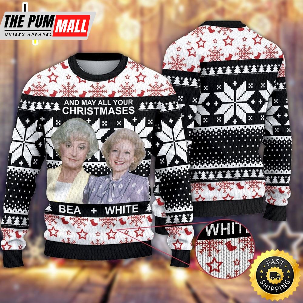 Golden Girls And My All Your Christmas Bea White Ugly Sweater