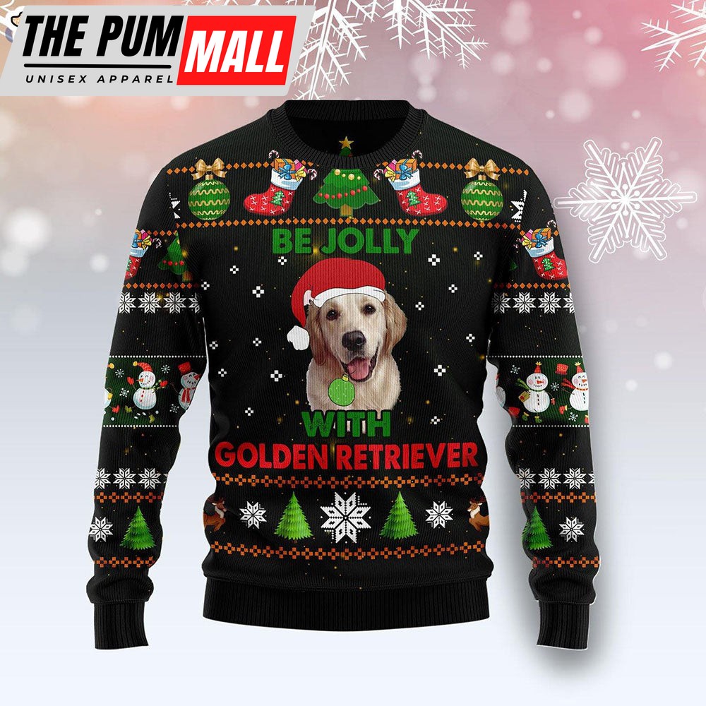 Golden Retriever Be Jolly Dog Lover Ugly Christmas Sweater – Christmas Gift For Pet Lovers
