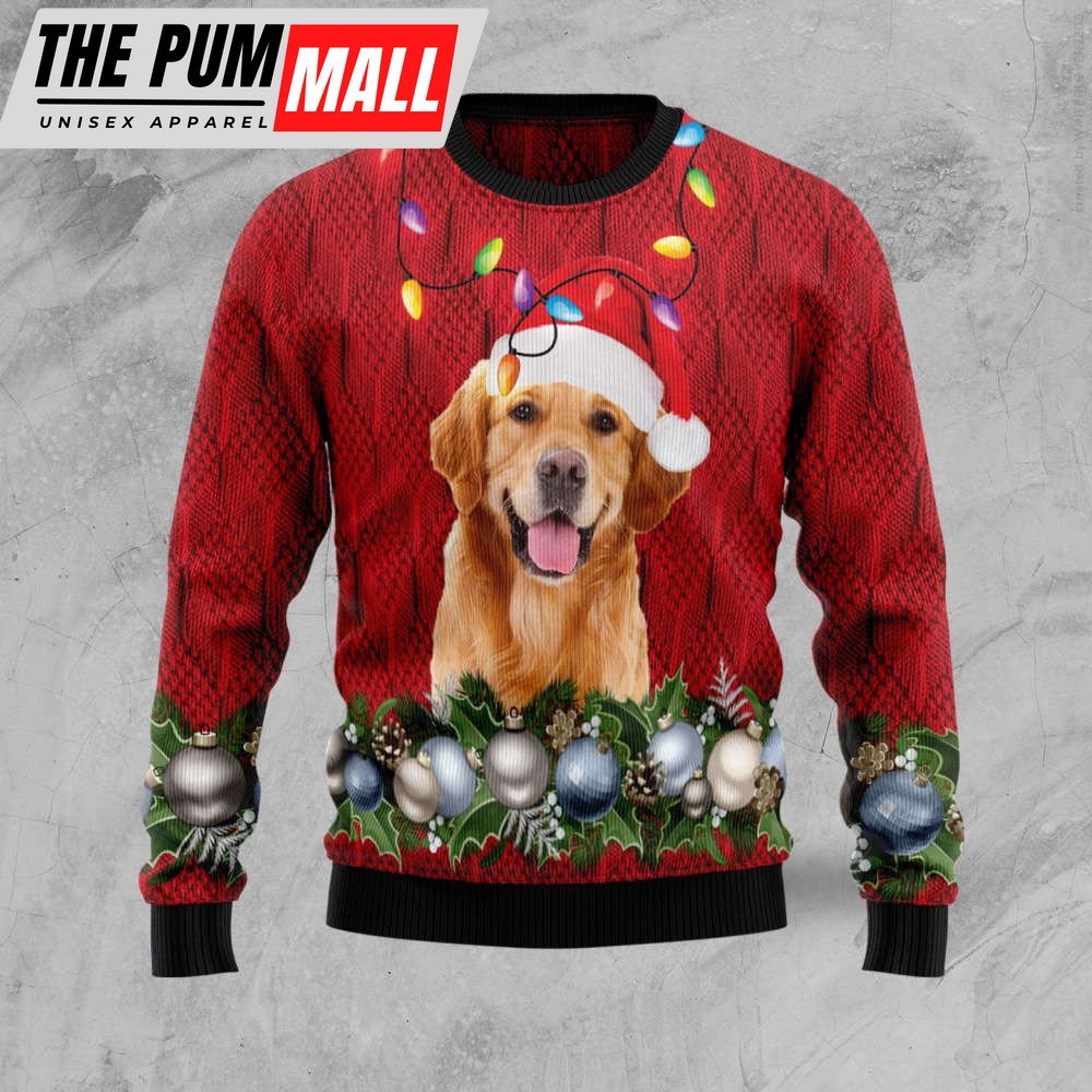 Golden Retriever Christmas Beauty Ugly Christmas Sweater, Gift For Christmas