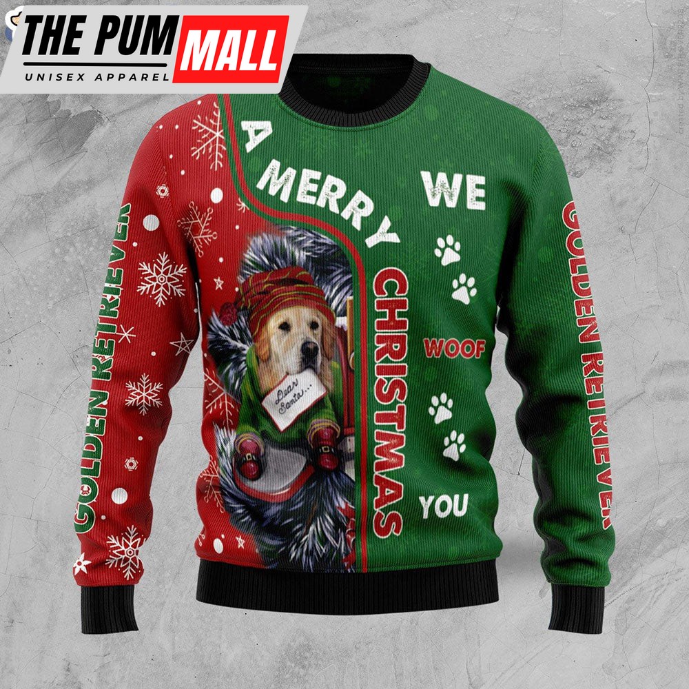 Golden Retriever Dog Lover Ugly Christmas Sweater Family Sweater Gifts – Dog Memorial Gift