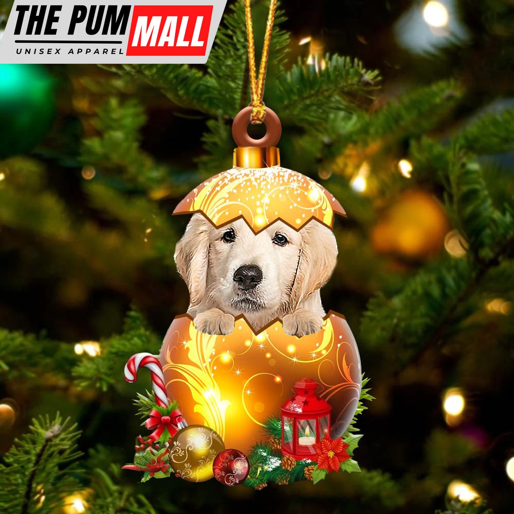 Golden Retriever In Golden Egg Christmas Ornament – Car Ornament – Unique Dog Gifts For Owners Limited Edition