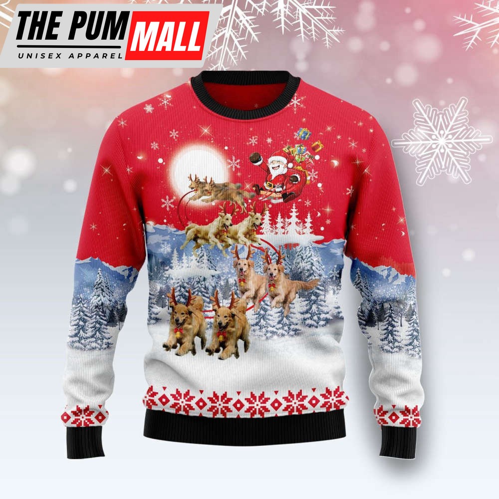Golden Retriever Santa Claus Ugly Christmas Sweater, Best Gift For Christmas 2023