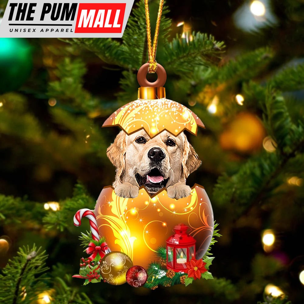 Golden Retriever2 In Golden Egg Christmas Ornament – Car Ornament – Unique Dog Gifts For Owners Limited Edition