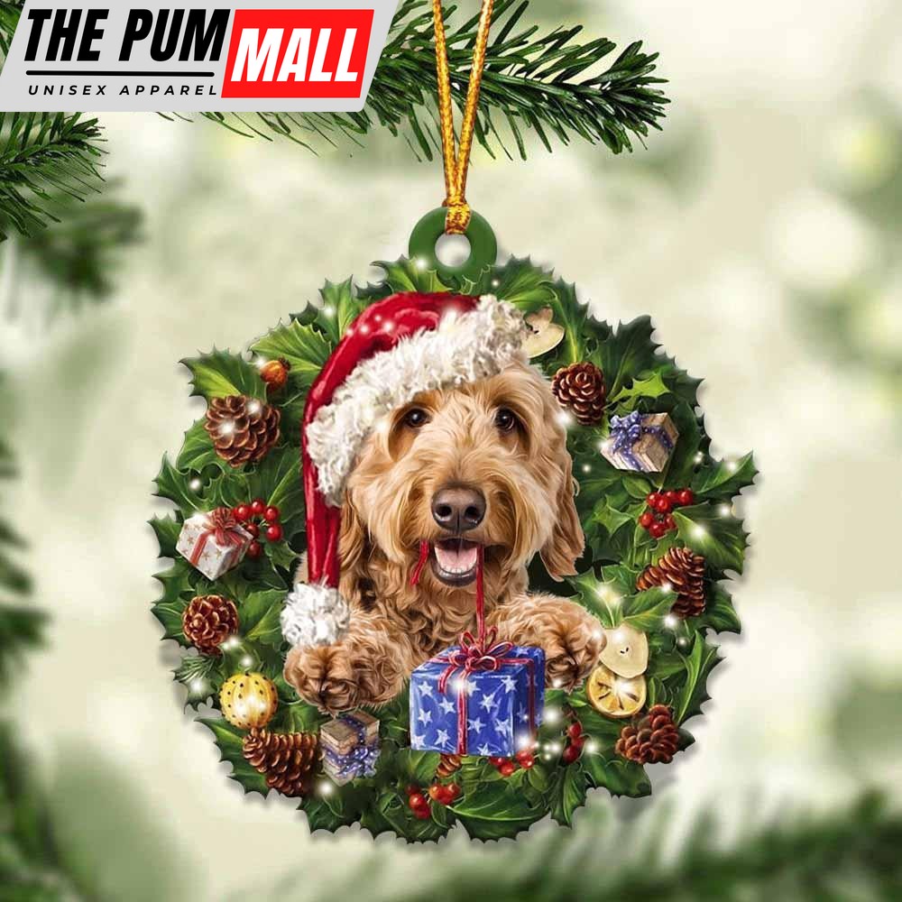Goldendoodle And Christmas Ornament – Acrylic Dog Ornament – Gifts For Dog Lovers Limited Edition