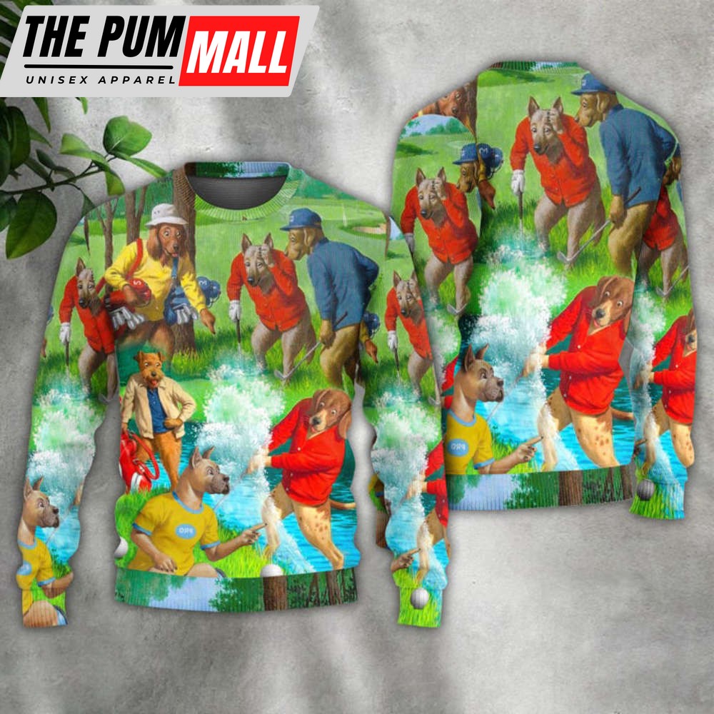 Golf Dog Cool Lover Ugly Christmas Sweater – Unique Golf Art Design