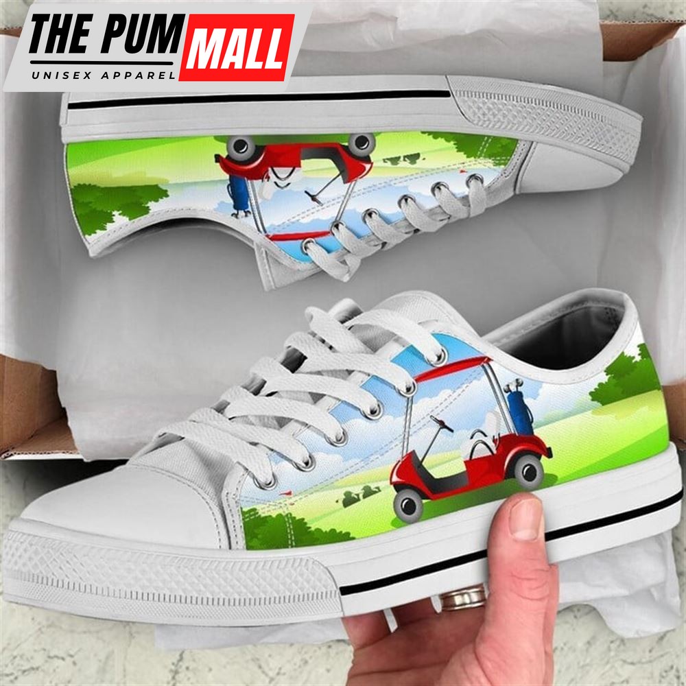 Golf Landscape Watercolor Low Top Shoes – Low Top Shoes Mens, Women