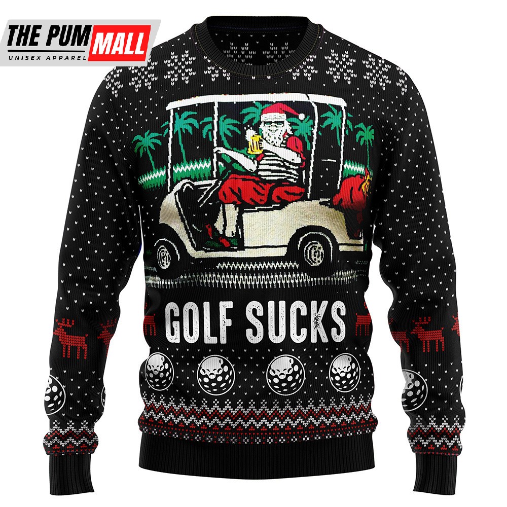 Golf Sucks Ugly Christmas Sweater Christmas Outfits Gift