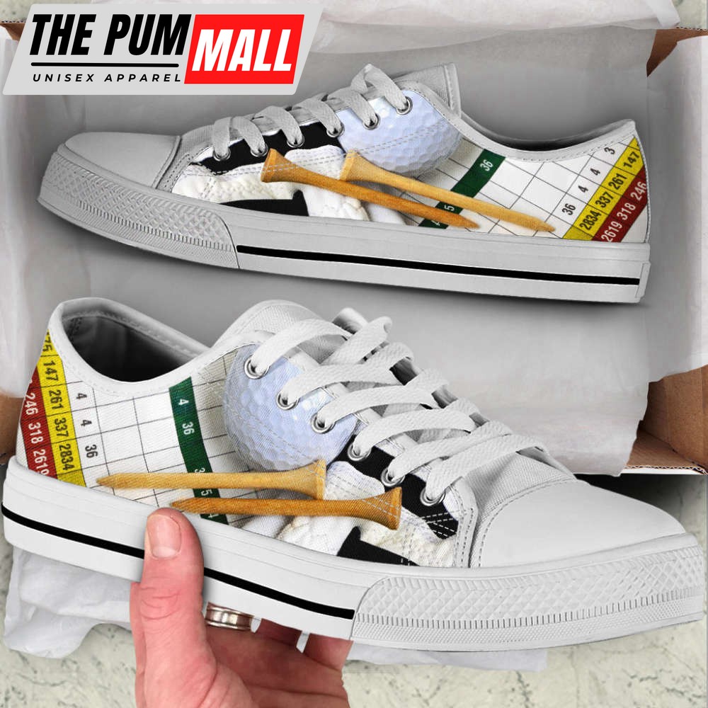 Golf Tee & Scorecard Low Top Shoes Canvas Print Lowtops: Trendy Fashion