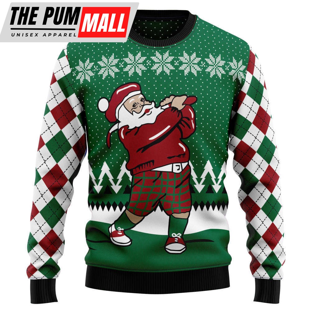 Golfer Santa G5925 Ugly Christmas Sweater – Noel Malalan Signature