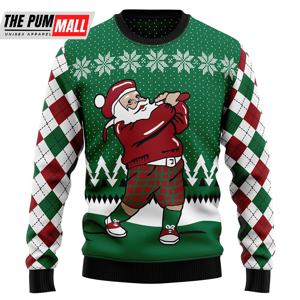 Golfer Santa Ugly Christmas Sweater Christmas Sweater For Men Women