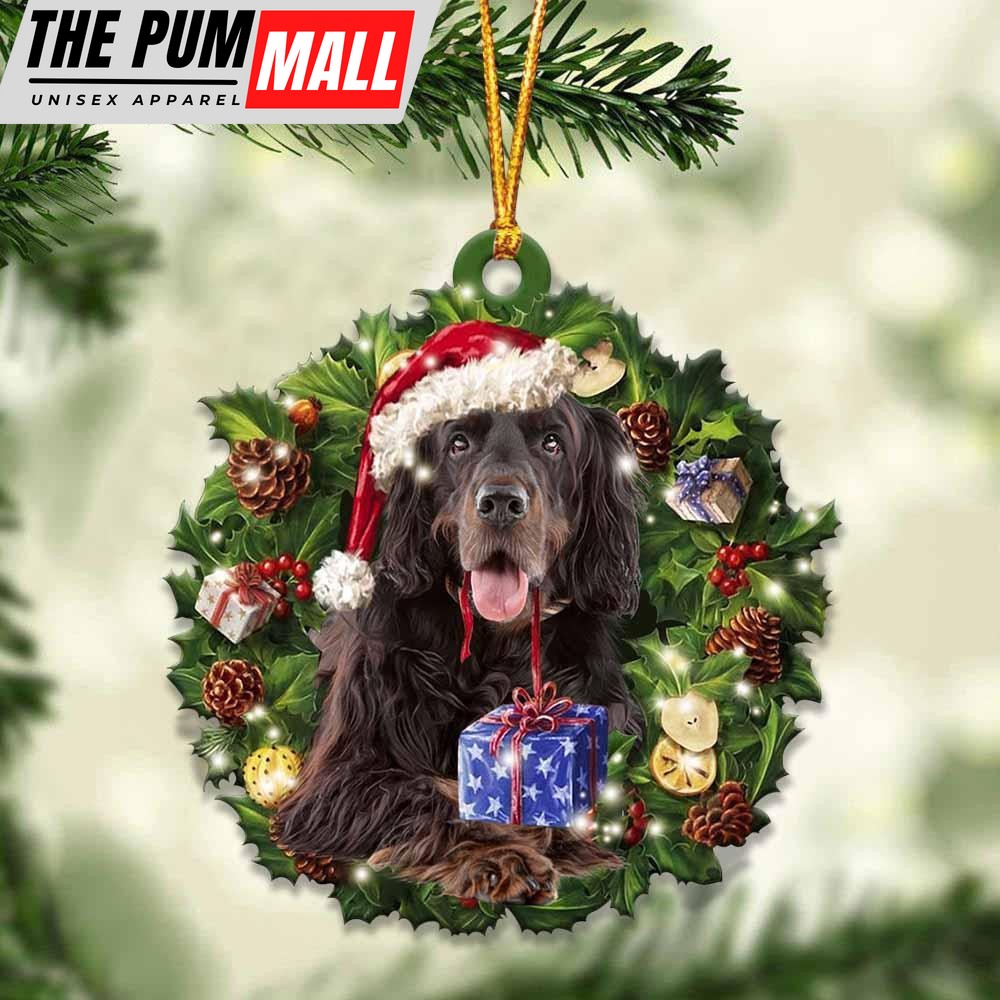 Gordon Setter And Christmas Ornament – Acrylic Dog Ornament – Gifts For Dog Lovers Limited Edition