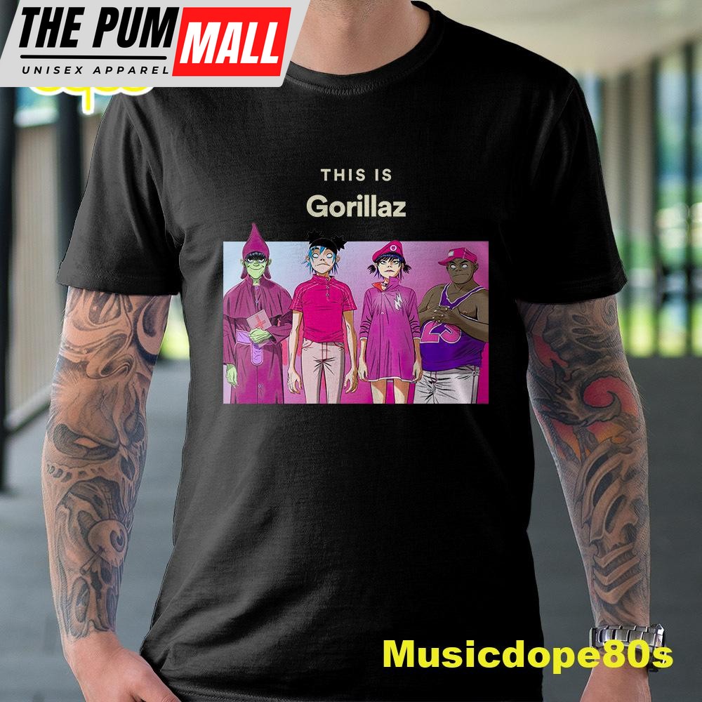 Gorillaz 2025 Tour North America Unisex Black Tshirt