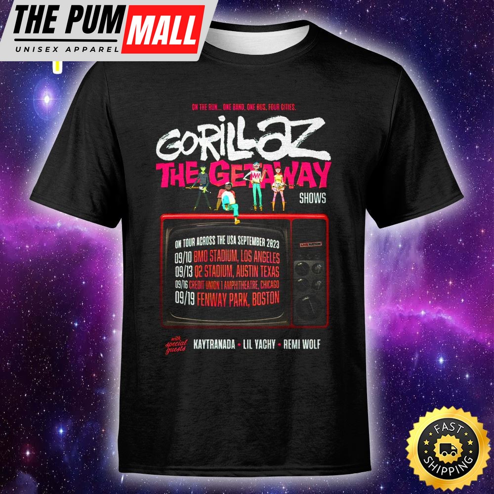 Gorillaz Announce ‘The Getaway Tour 2025 Unisex T-Shirt