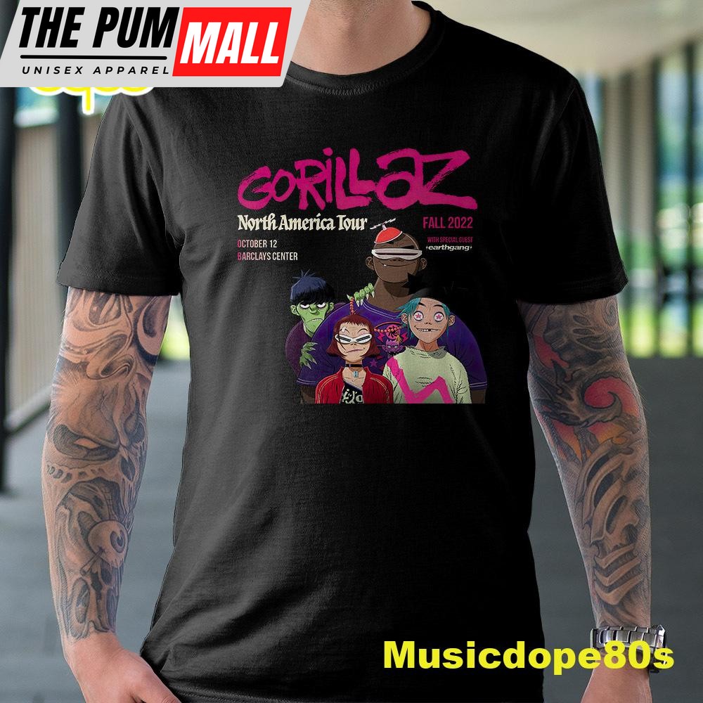 Gorillaz North America Tour Fall 2025 Black T-Shirt