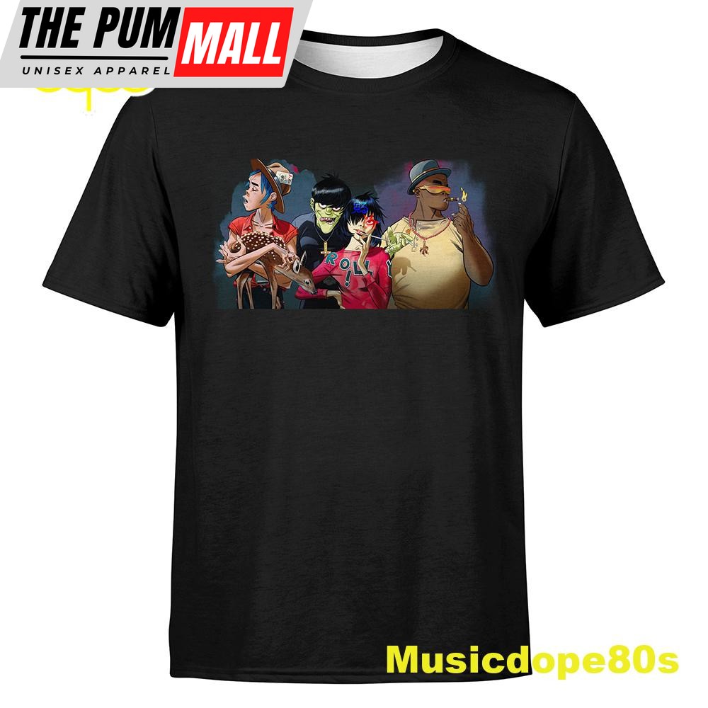 Gorillaz World North America Tour 2025 Black T-shirt