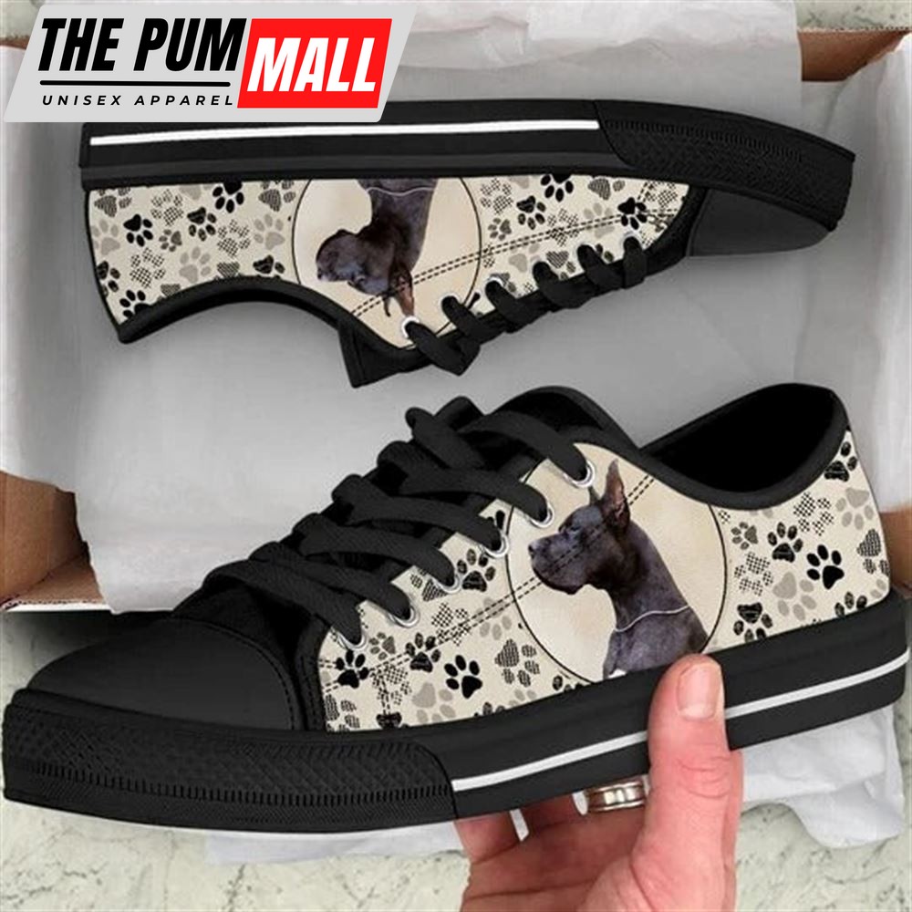 Great Dane Dog Pattern Brown Canvas Low Top Shoes – Low Top Shoes Mens, Women
