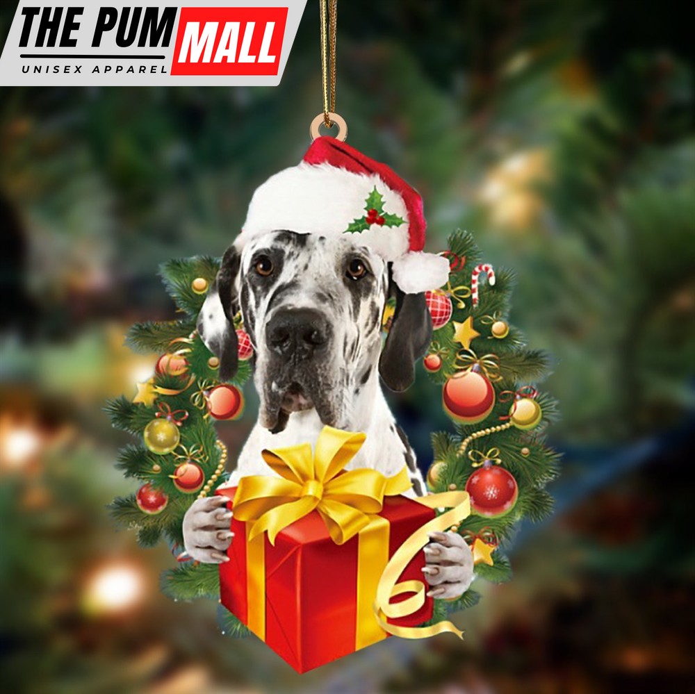 Great Dane Give Gifts Hanging Ornament – Flat Acrylic Dog Ornament – Dog Lovers Gifts For Him Or Her Limited Edition