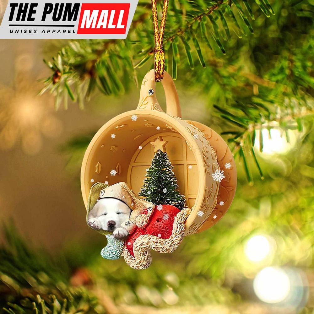 Great Pyrenees Sleeping In A Tiny Cup Christmas Holiday Two Sided Ornament – Best Gifts for Dog Lovers Limited Edition