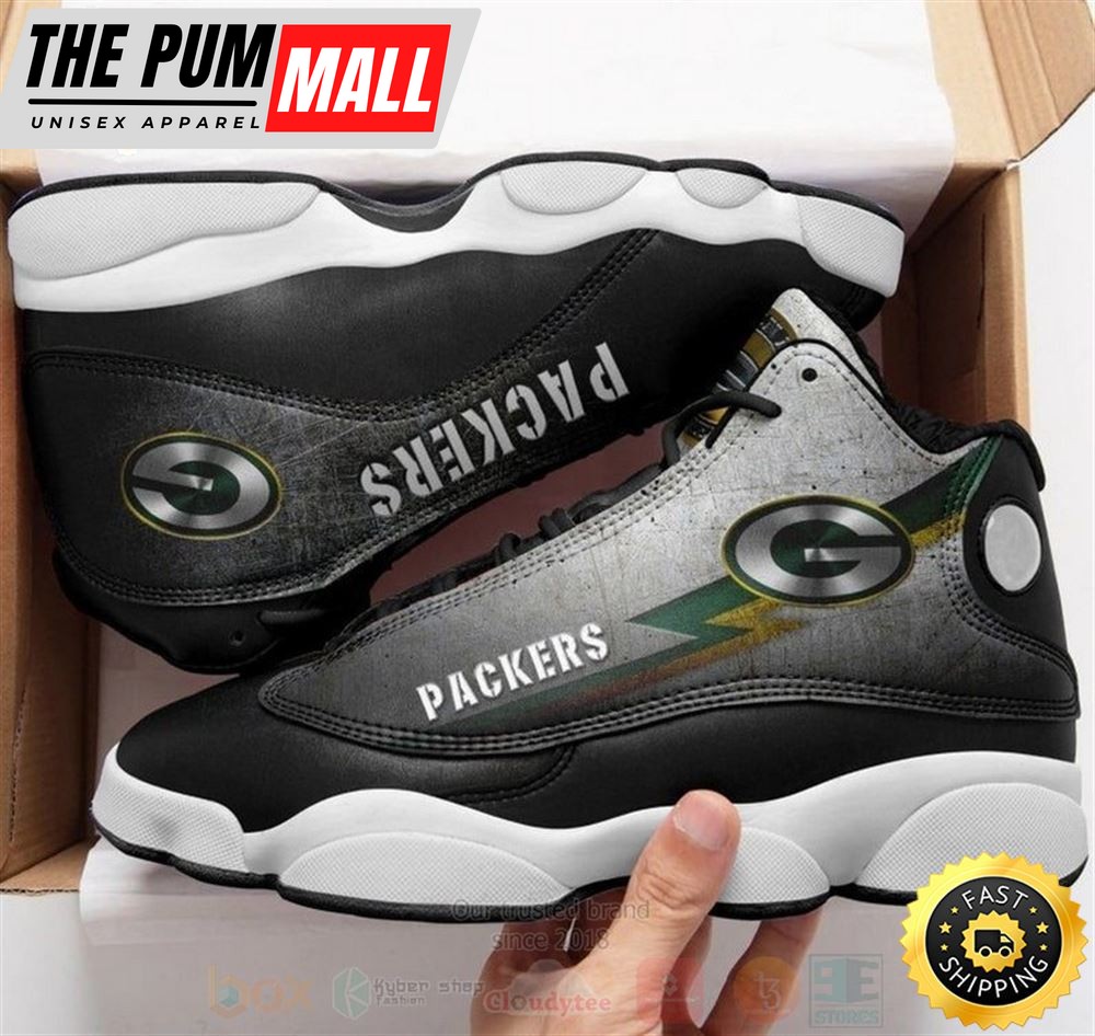 Green Bay Packer Nfl Big Logo Football Team Air Jd 13 Shoes