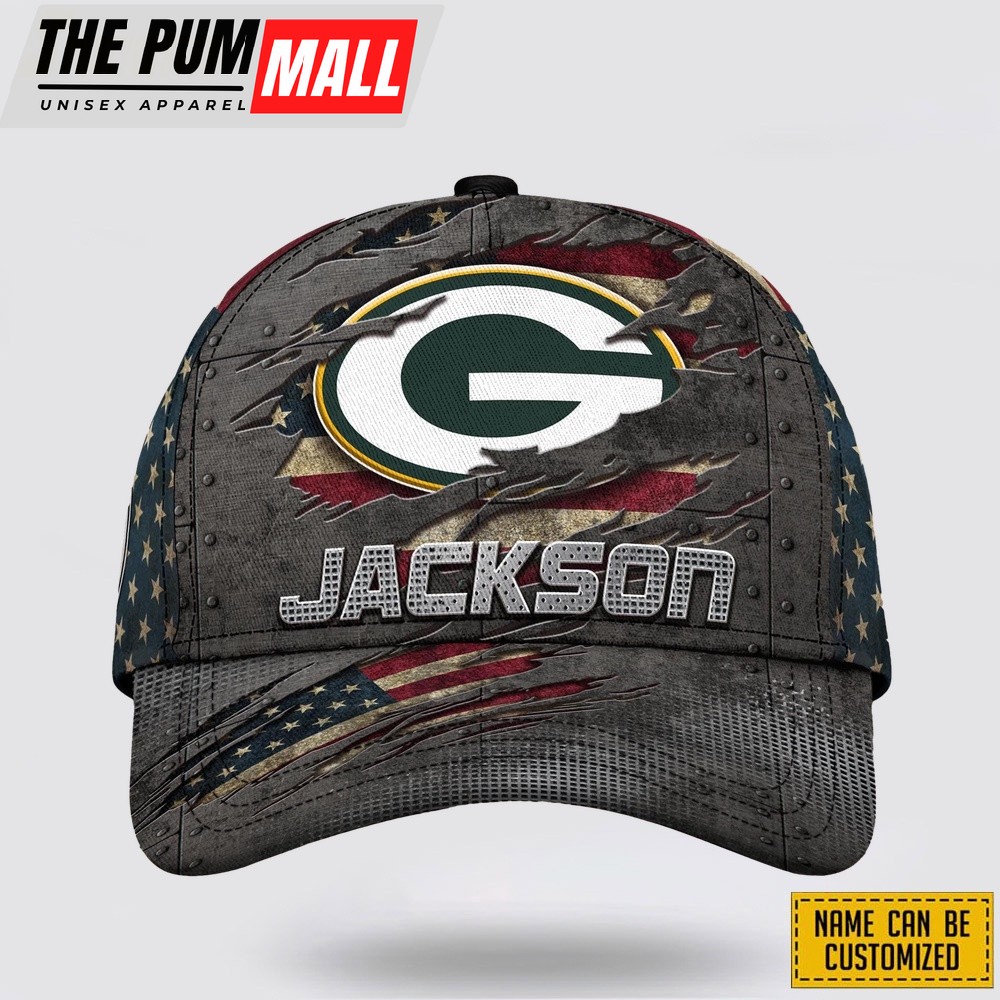 Green Bay Packers All Over Printed Nfl Baseball Caps Custom Name Caps Gift For Football Fans