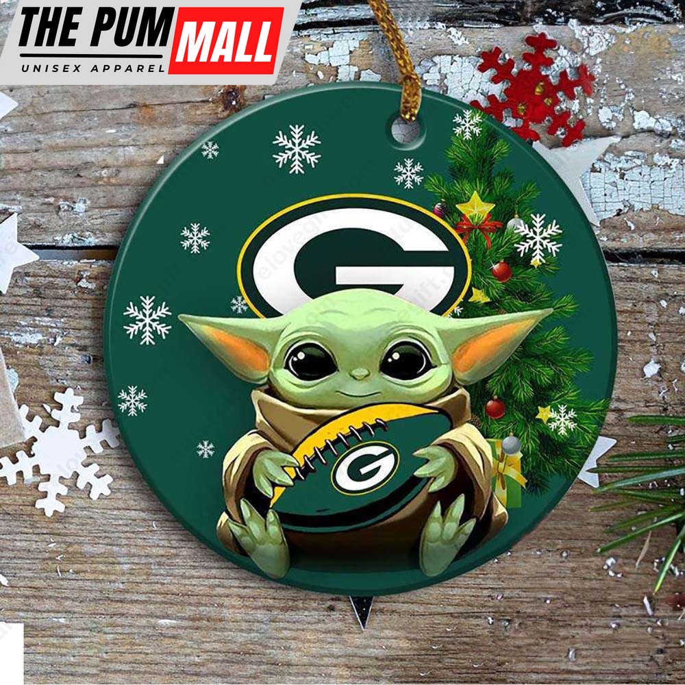 Green Bay Packers Baby Yoda Ornament Christmas Tree Decorations NFL Gifts Limited Edition