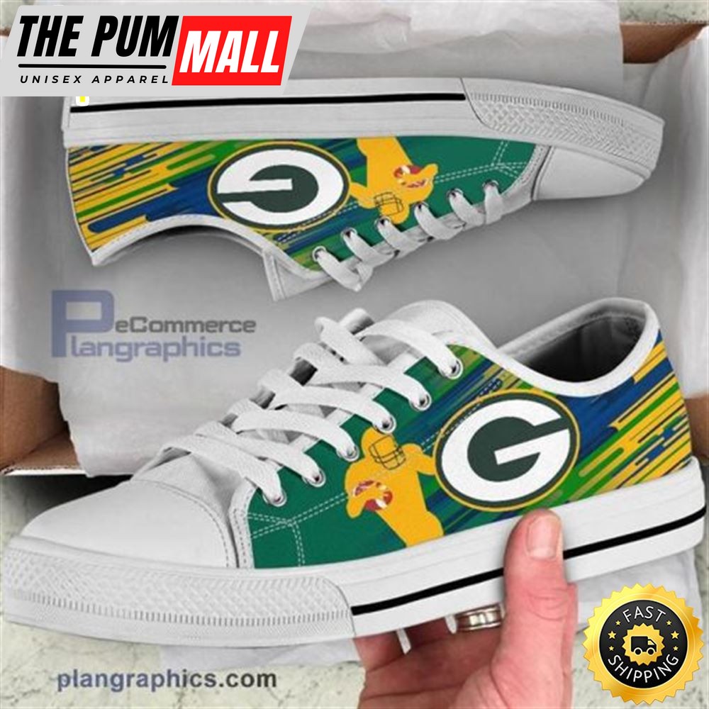 Green Bay Packers Canvas Canvas Sneaker Low Top