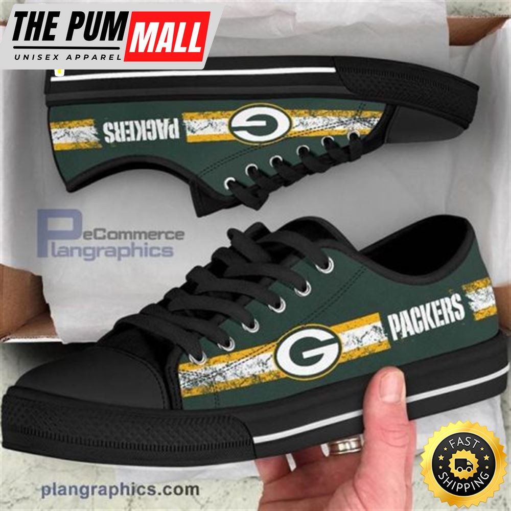 Green Bay Packers Canvas Shoes Low Top